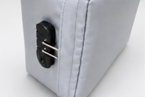 Close-up of the side lock fitted to the Fireproof & Waterproof Security Bag.