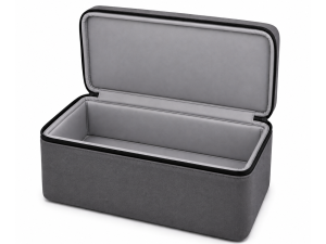 Open reusable sample transport carrier showing the insulated interior compartment and lid.